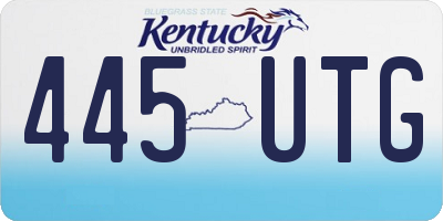 KY license plate 445UTG