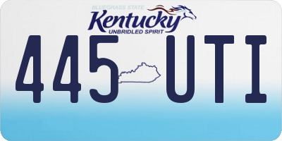 KY license plate 445UTI