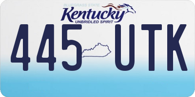 KY license plate 445UTK