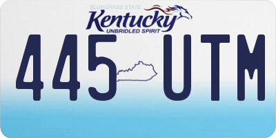 KY license plate 445UTM