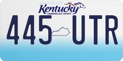 KY license plate 445UTR