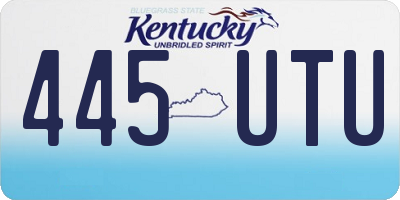KY license plate 445UTU