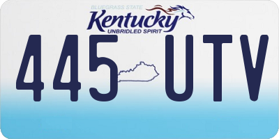 KY license plate 445UTV
