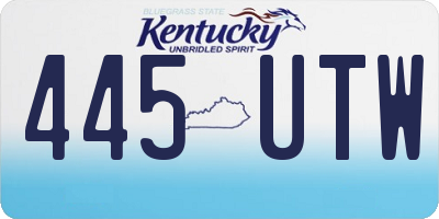KY license plate 445UTW