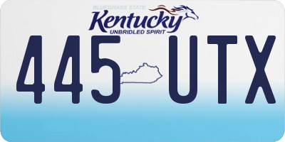 KY license plate 445UTX