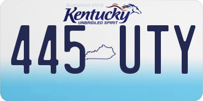 KY license plate 445UTY