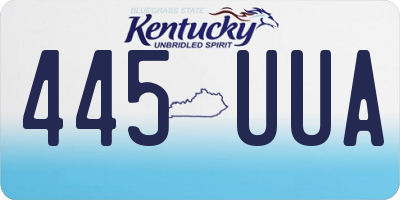 KY license plate 445UUA