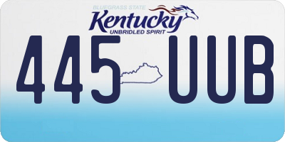 KY license plate 445UUB