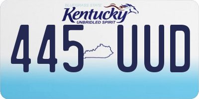 KY license plate 445UUD