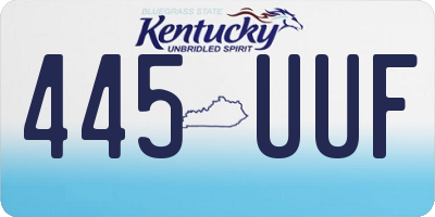 KY license plate 445UUF