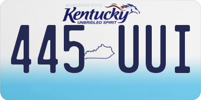 KY license plate 445UUI