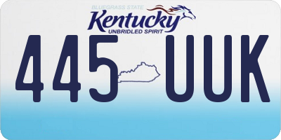 KY license plate 445UUK
