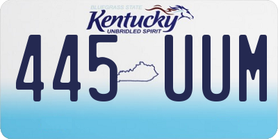 KY license plate 445UUM