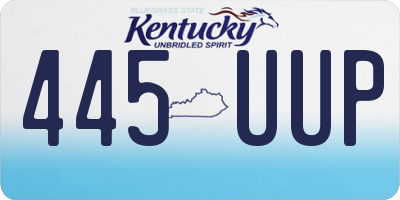 KY license plate 445UUP