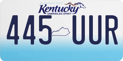 KY license plate 445UUR