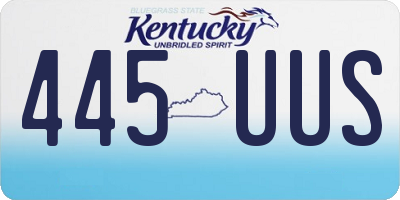 KY license plate 445UUS