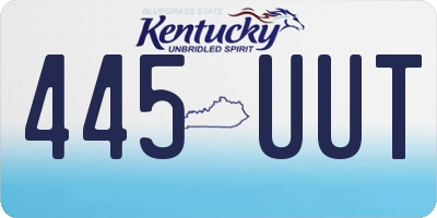 KY license plate 445UUT