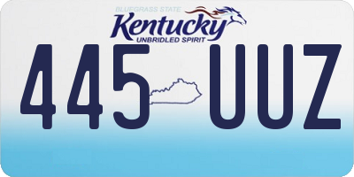 KY license plate 445UUZ