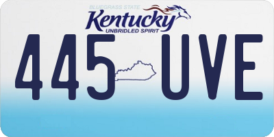 KY license plate 445UVE