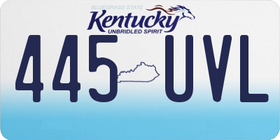 KY license plate 445UVL