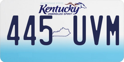 KY license plate 445UVM