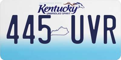 KY license plate 445UVR