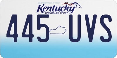KY license plate 445UVS