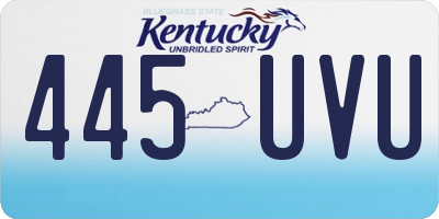KY license plate 445UVU
