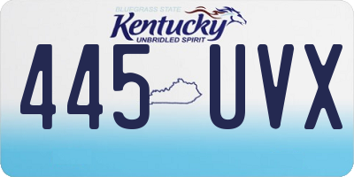KY license plate 445UVX