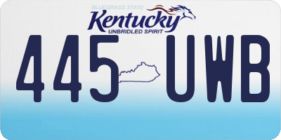 KY license plate 445UWB