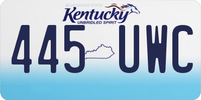 KY license plate 445UWC