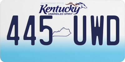 KY license plate 445UWD