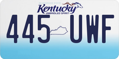 KY license plate 445UWF