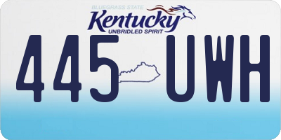 KY license plate 445UWH