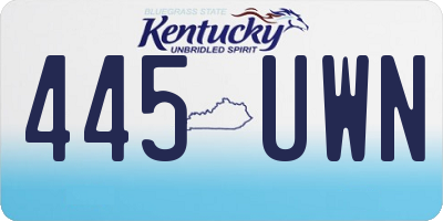 KY license plate 445UWN