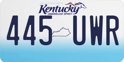 KY license plate 445UWR