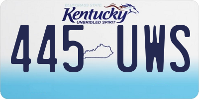 KY license plate 445UWS