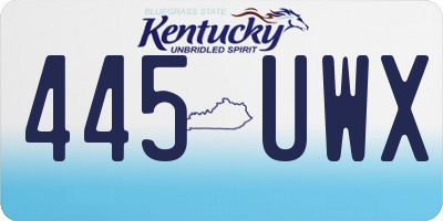 KY license plate 445UWX