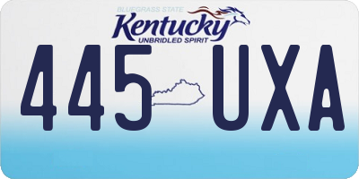 KY license plate 445UXA