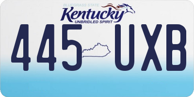 KY license plate 445UXB