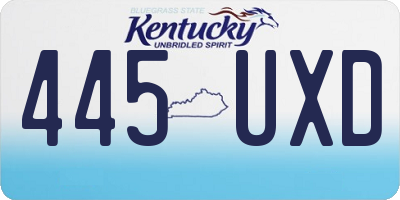 KY license plate 445UXD