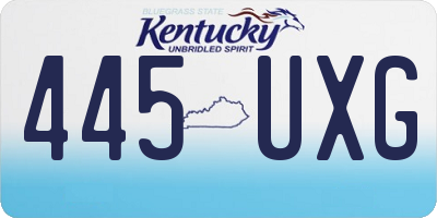 KY license plate 445UXG