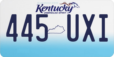 KY license plate 445UXI