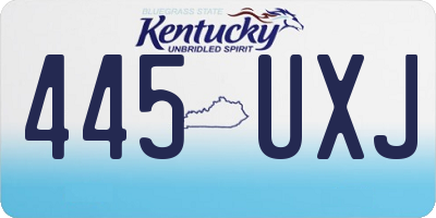 KY license plate 445UXJ