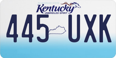 KY license plate 445UXK