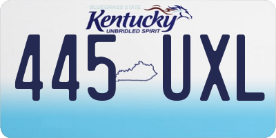 KY license plate 445UXL