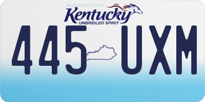KY license plate 445UXM