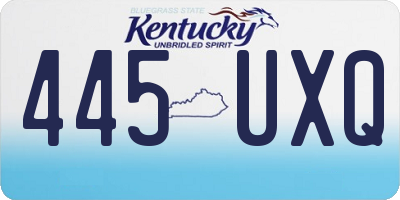 KY license plate 445UXQ