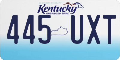 KY license plate 445UXT