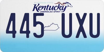 KY license plate 445UXU